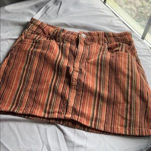 Striped Multi-Colored Corduroy Skirt